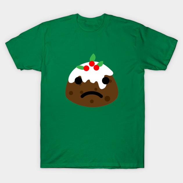 sad christmas pudding T-Shirt by gossiprag